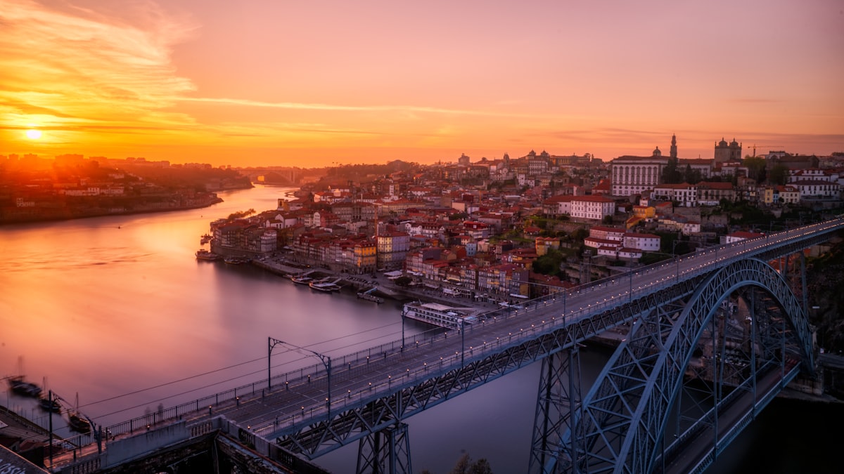 Porto Dom Luis Bridge sunset aerial view Portugal vacation budget breakdown 2026