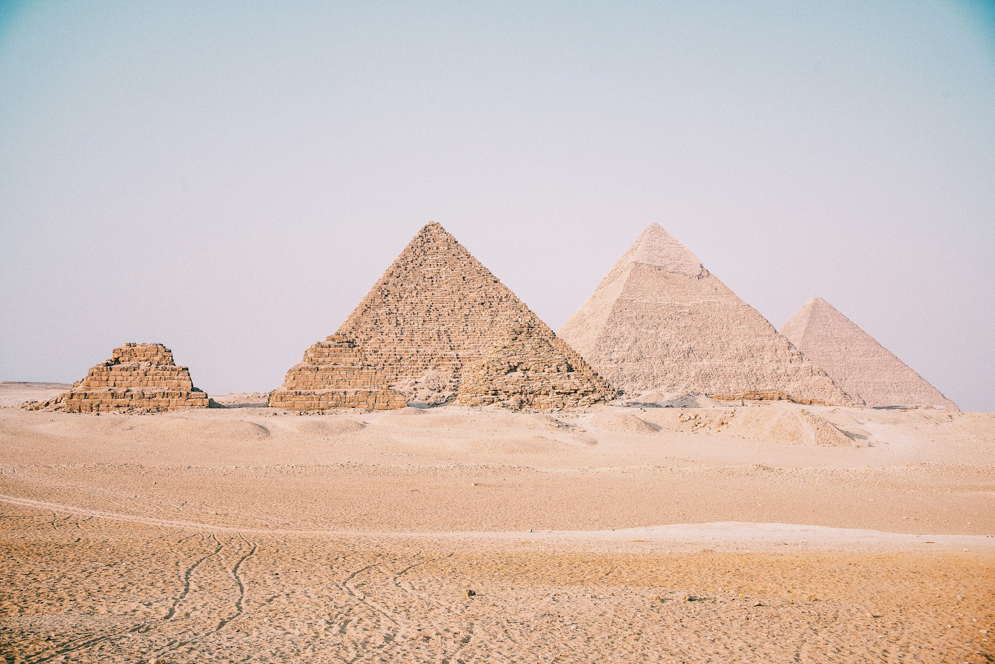 Pyramids of Giza in Cairo, Egypt at sunset — Marrakech vs Cairo backpacker cost comparison 2026